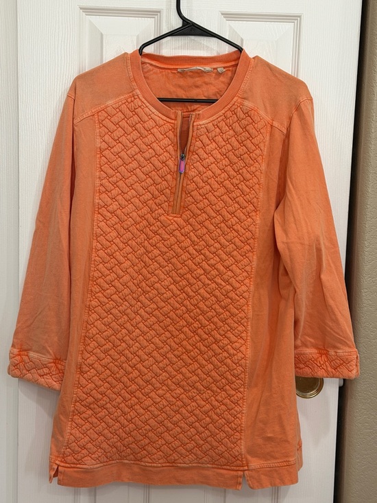 Soft Surroundings Tops - Soft Surroundings Golf Shores Orange Quilted Top size 1X